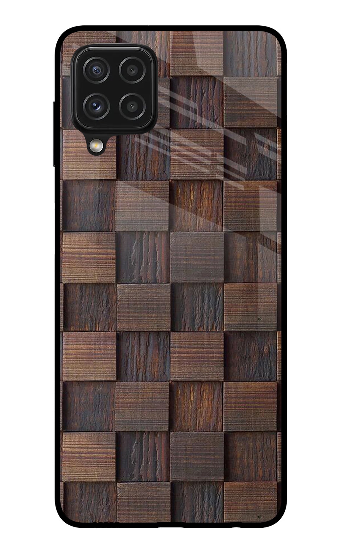 Wooden Cube Design Samsung A22 4G Back Cover