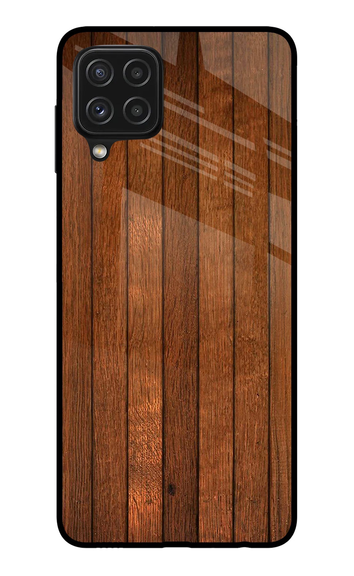 Wooden Artwork Bands Samsung A22 4G Glass Case