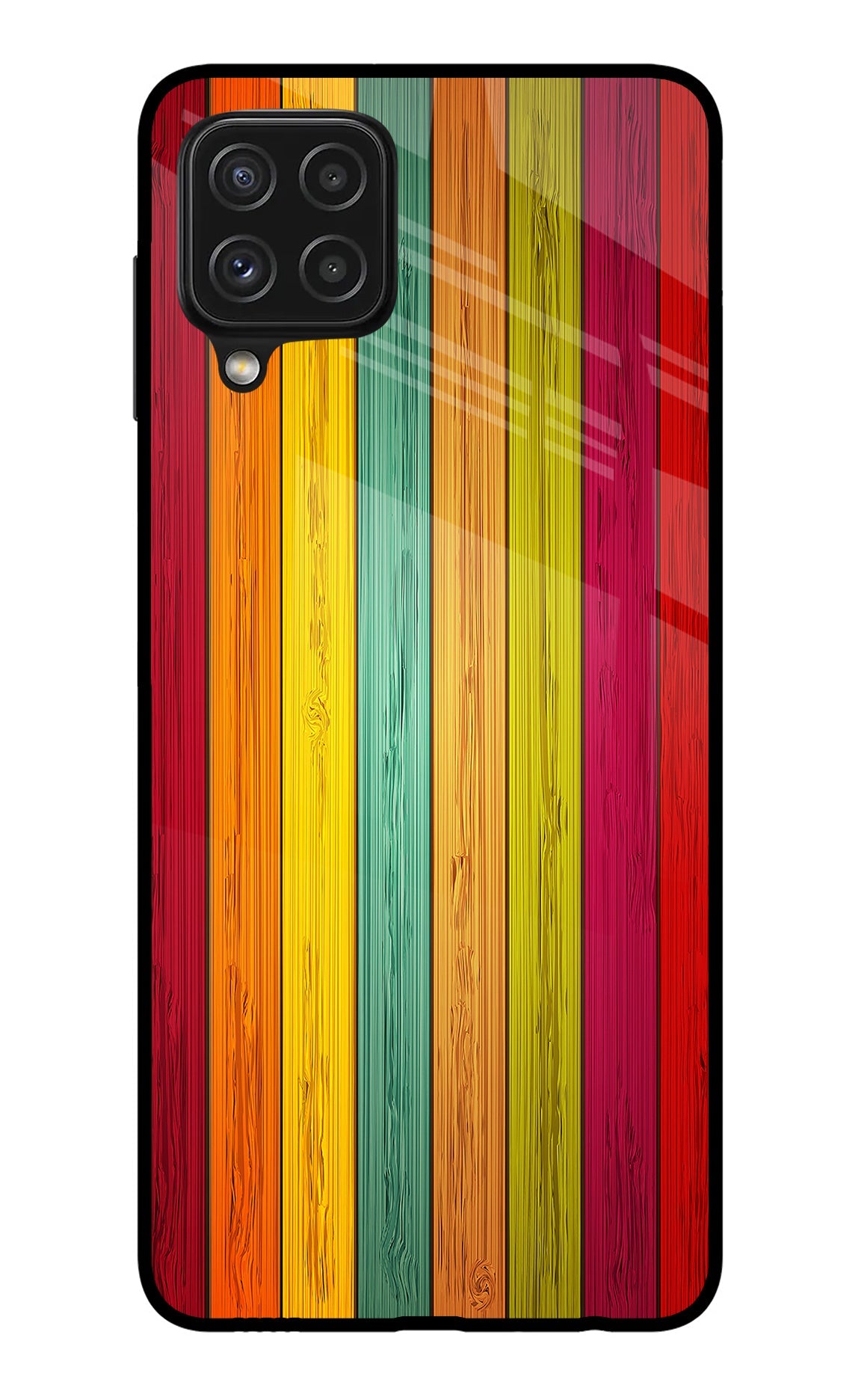 Multicolor Wooden Samsung A22 4G Back Cover