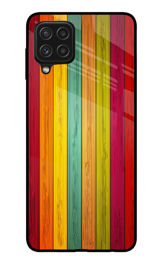 Multicolor Wooden Samsung A22 4G Glass Case