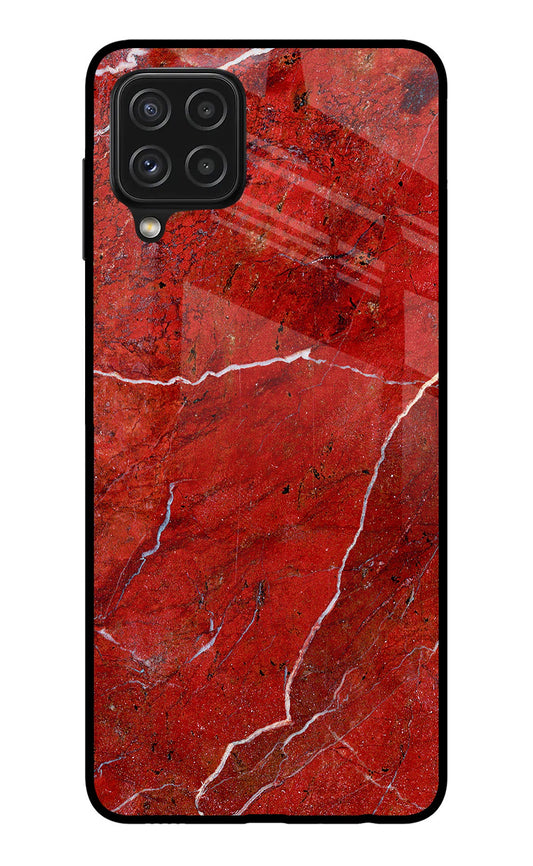 Red Marble Design Samsung A22 4G Glass Case