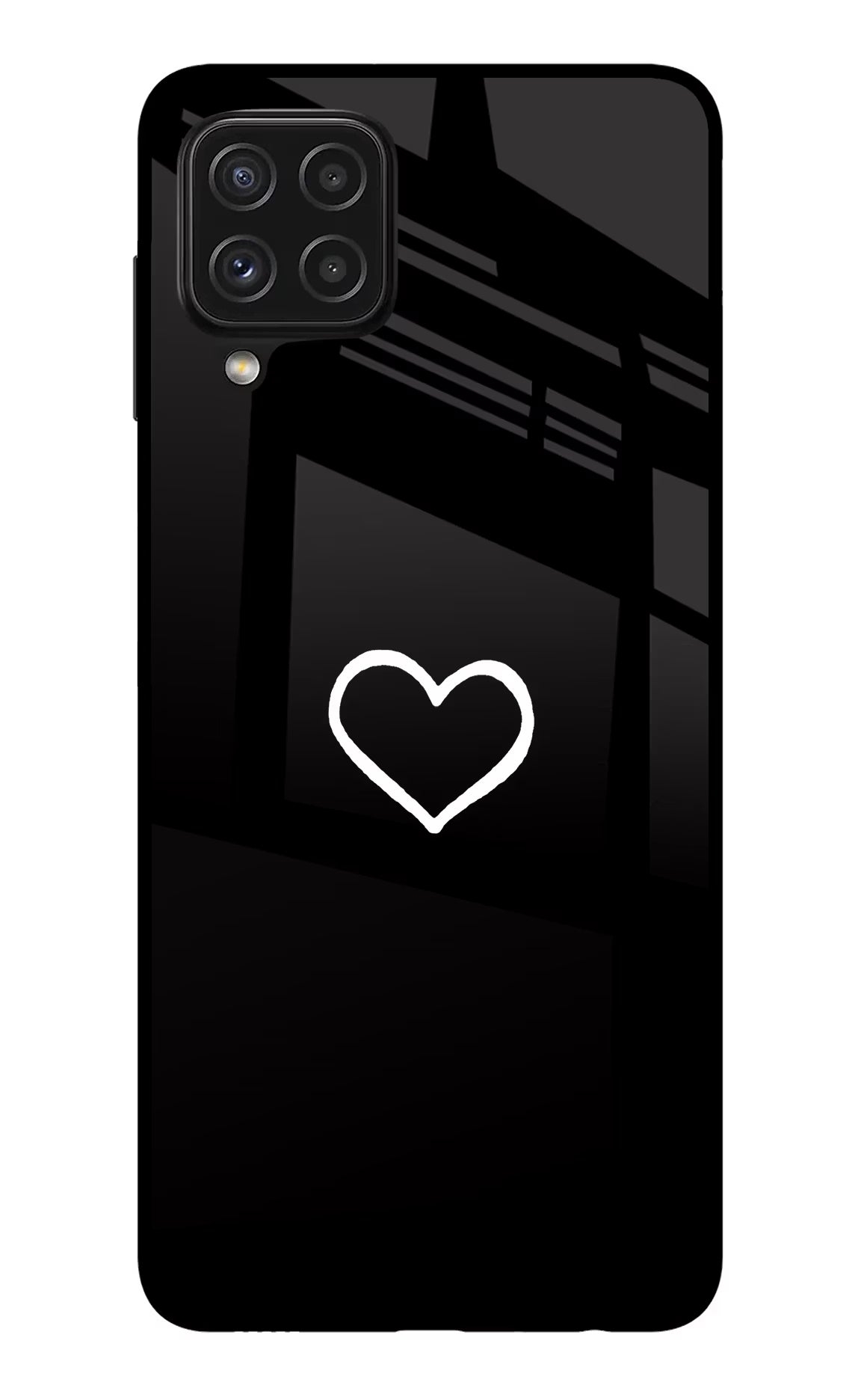 Heart Samsung A22 4G Glass Case Back Cover by Casekaro