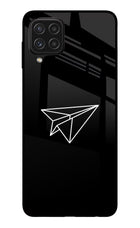 Paper Plane White Samsung A22 4G Glass Case