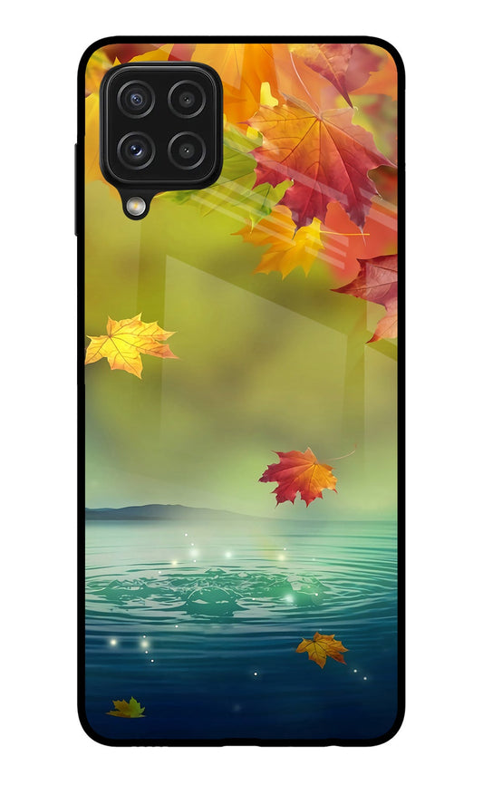 Flowers Samsung A22 4G Glass Case