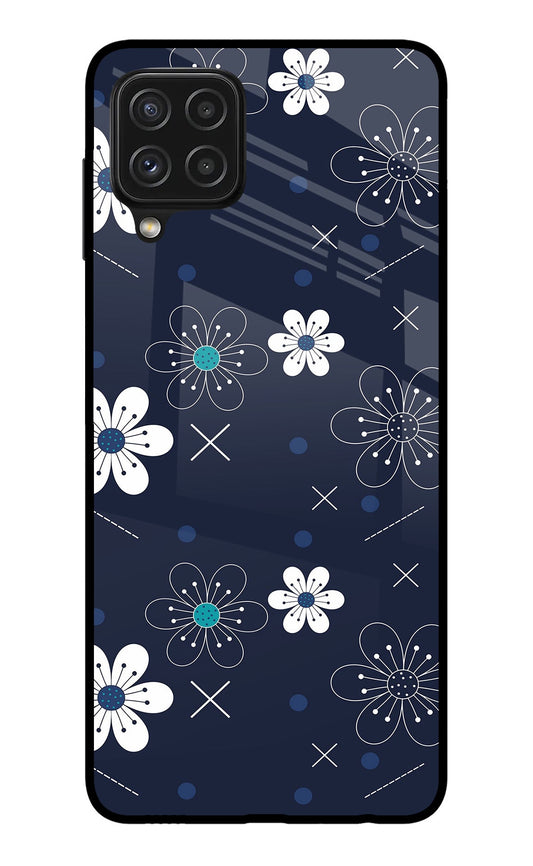 Flowers Samsung A22 4G Glass Case