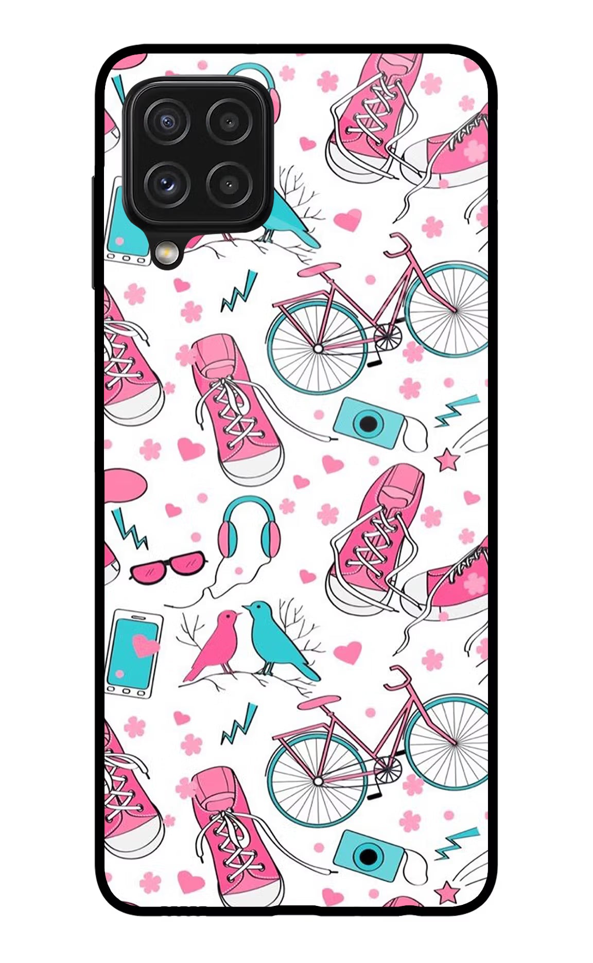 Artwork Samsung A22 4G Glass Case Back Cover by Casekaro