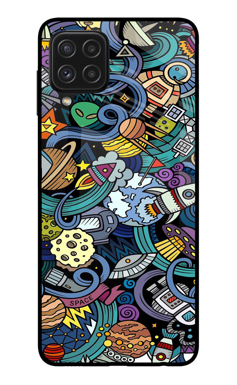 Space Abstract Samsung A22 4G Back Cover, Glass case