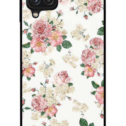 Flowers Samsung A22 4G Glass Case