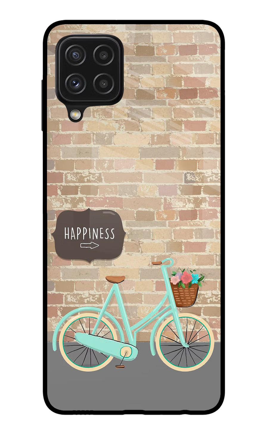 Happiness Artwork Samsung A22 4G Back Cover, Glass case