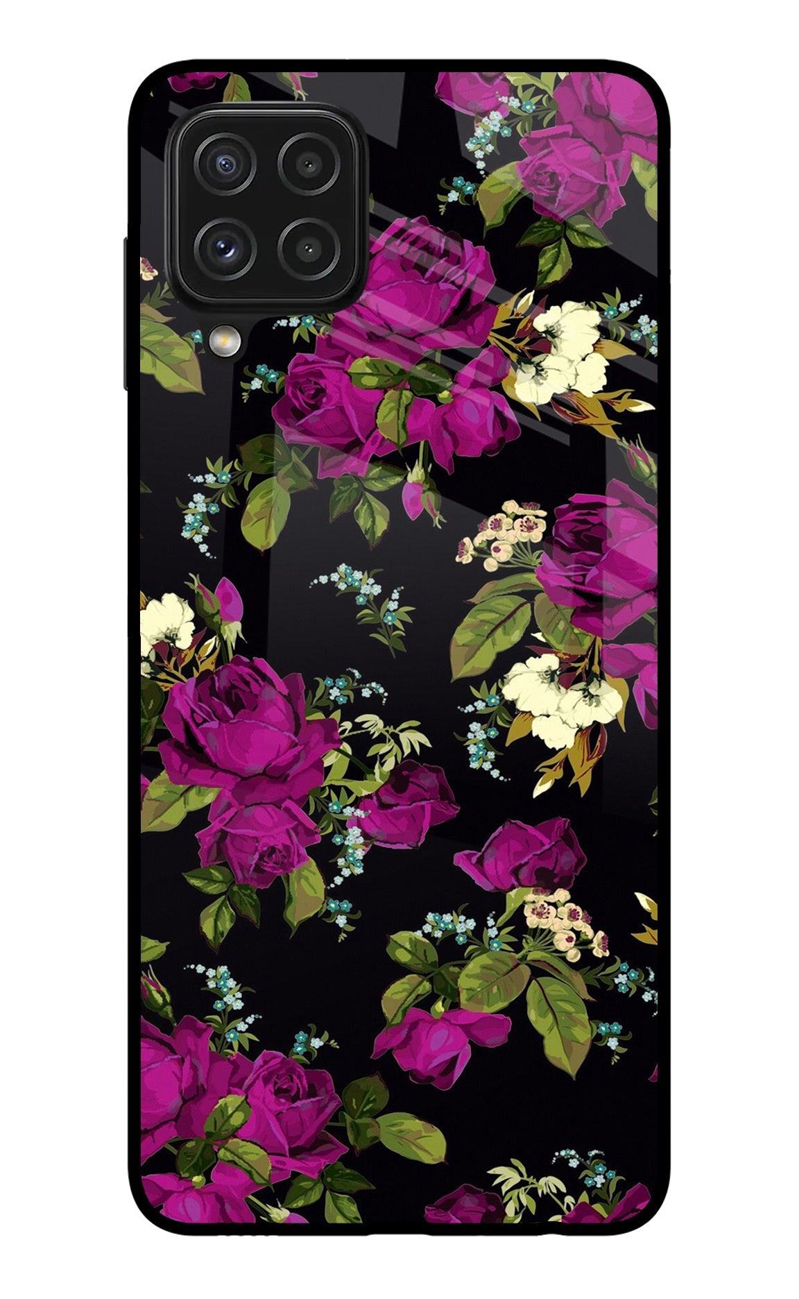 Flowers Samsung A22 4G Glass Case