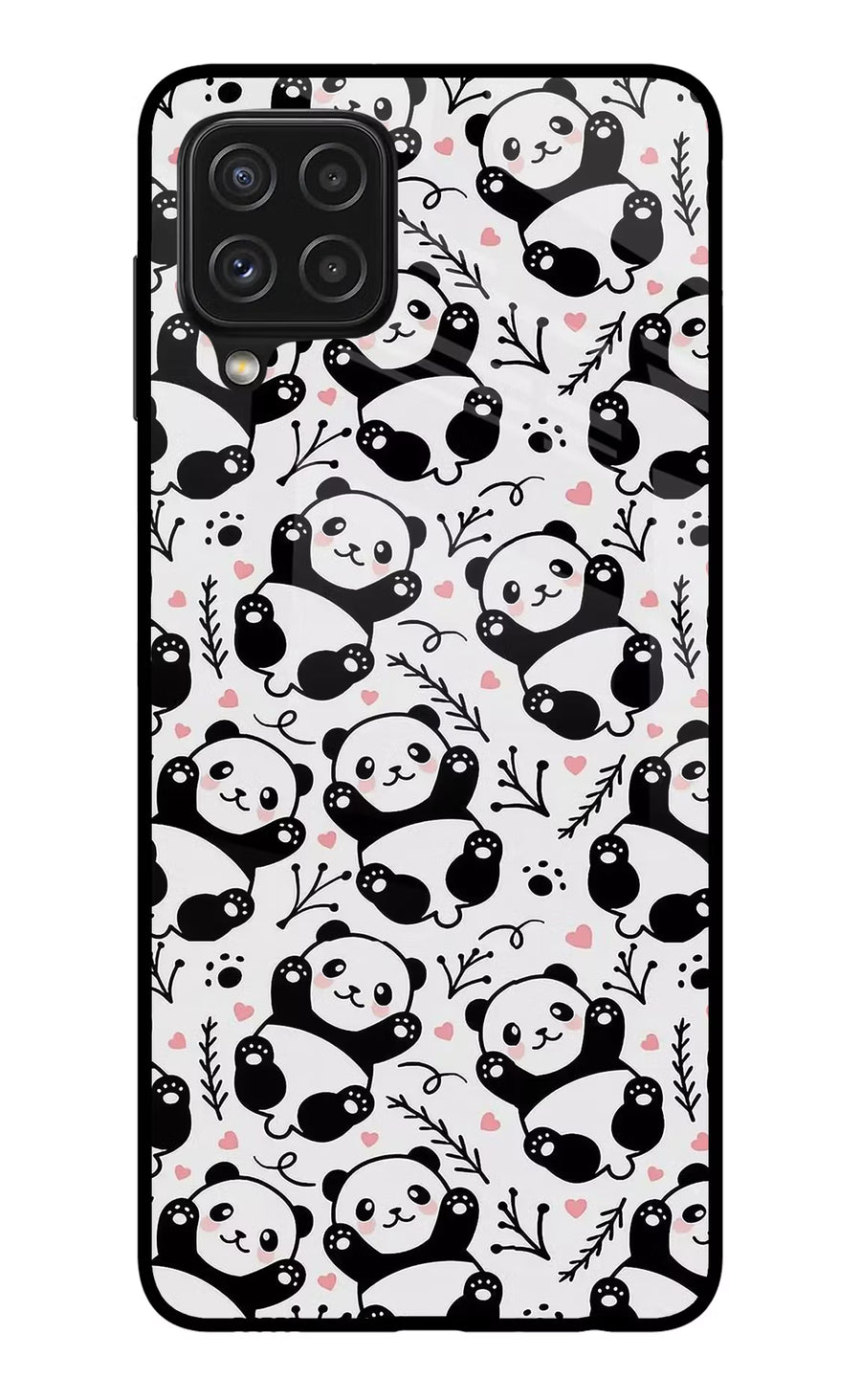 Cute Panda Samsung A22 4G Back Cover, Glass case