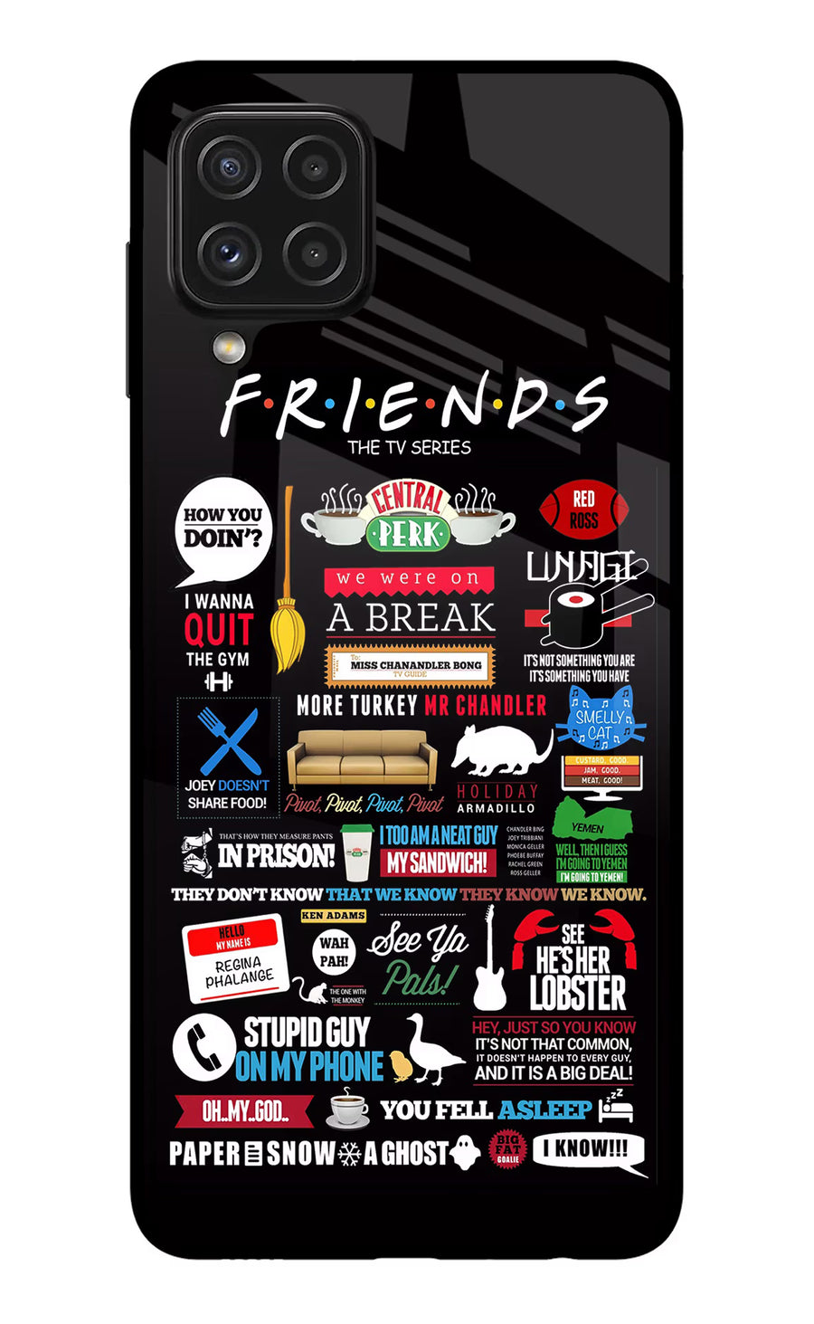 FRIENDS Samsung A22 4G Back Cover, Glass case