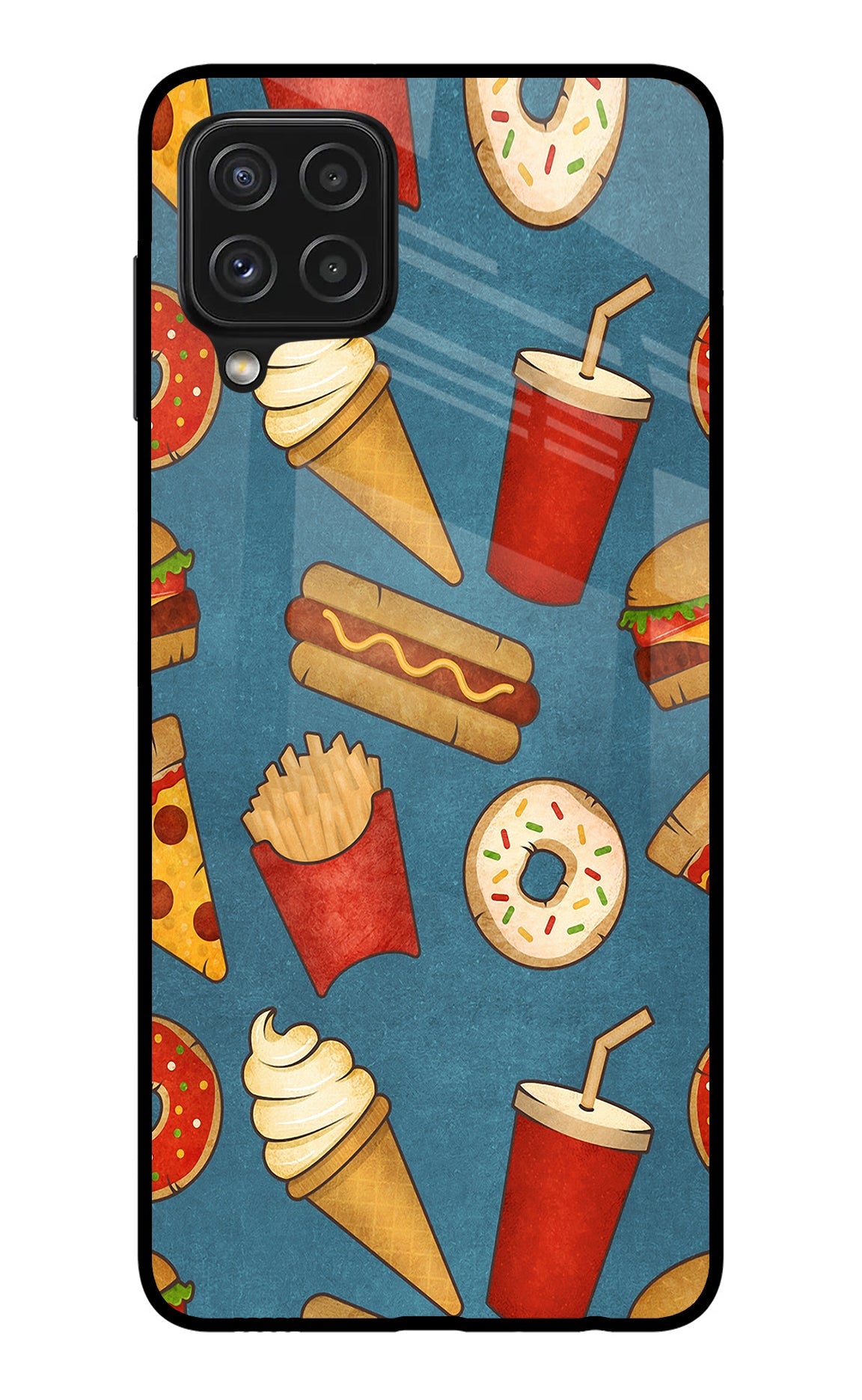 Foodie Samsung A22 4G Glass Case