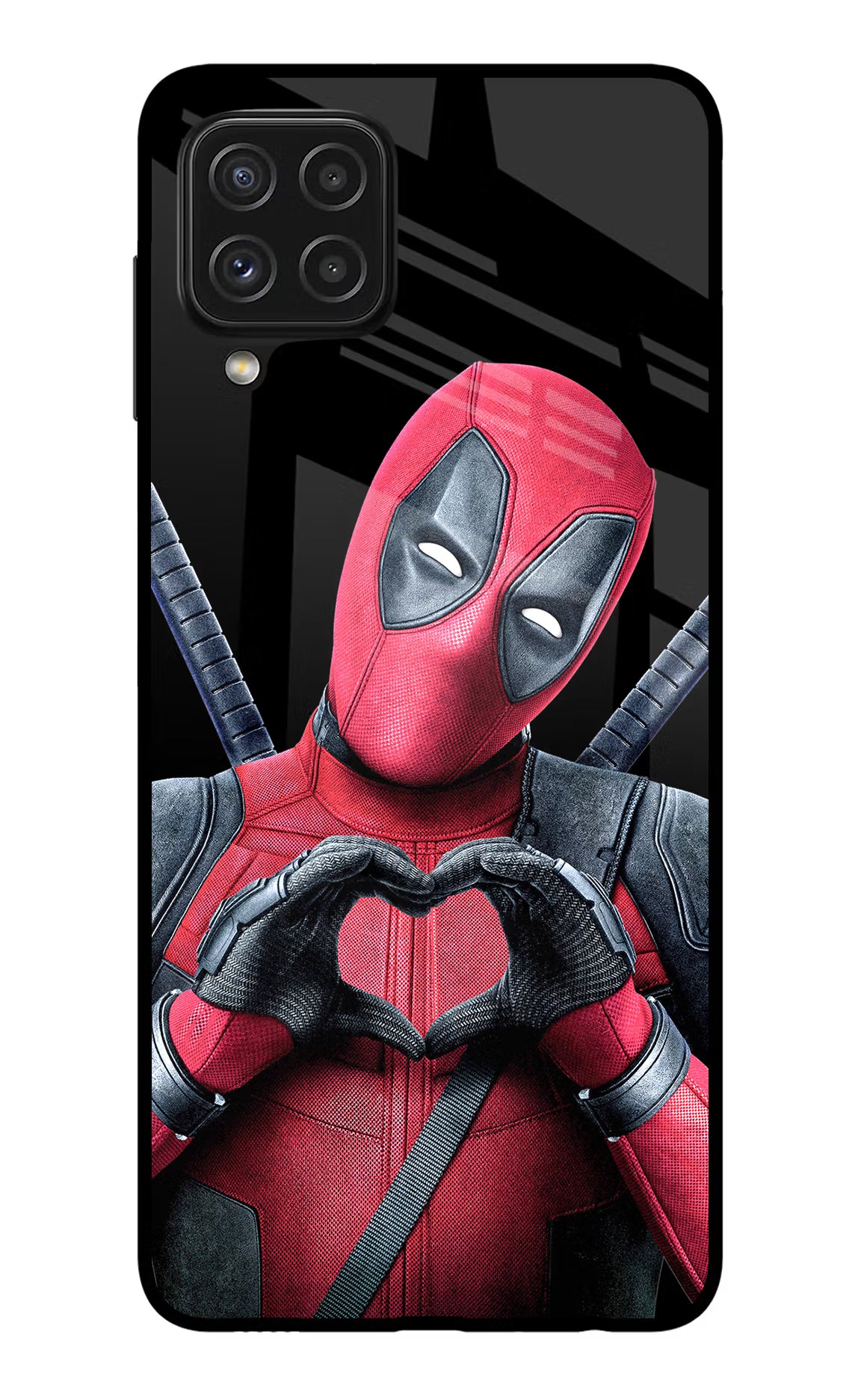 Deadpool Samsung A22 4G Glass Case Back Cover by Casekaro