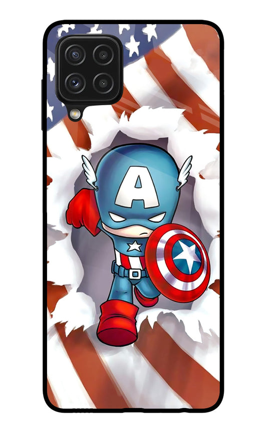 Captain America Samsung A22 4G Glass Case