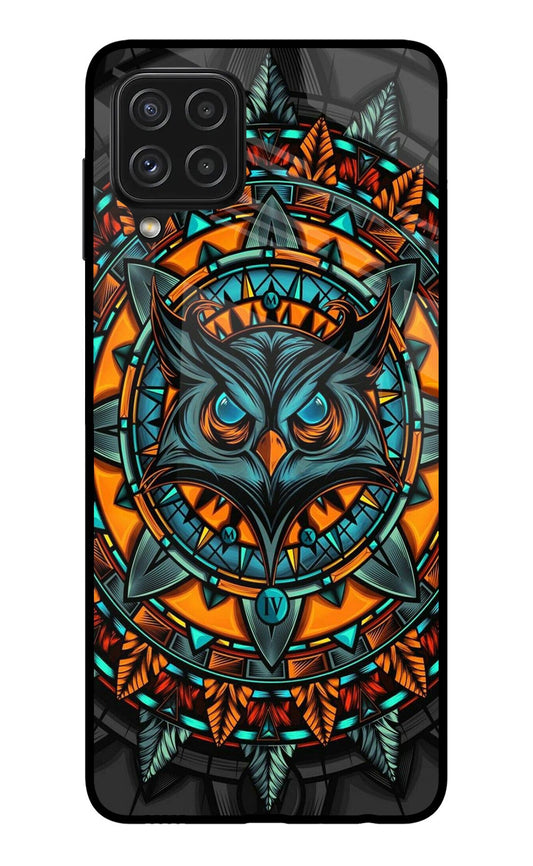 Angry Owl Art Samsung A22 4G Glass Case