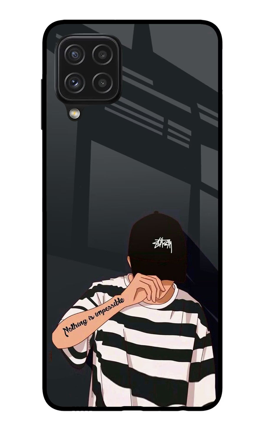 Aesthetic Boy Samsung A22 4G Back Cover, Glass case