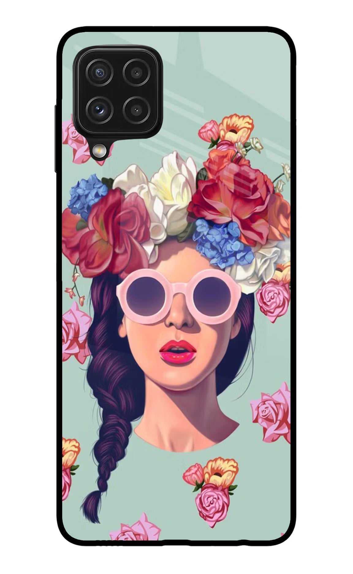 Pretty Girl Samsung A22 4G Glass Case Back Cover by Casekaro