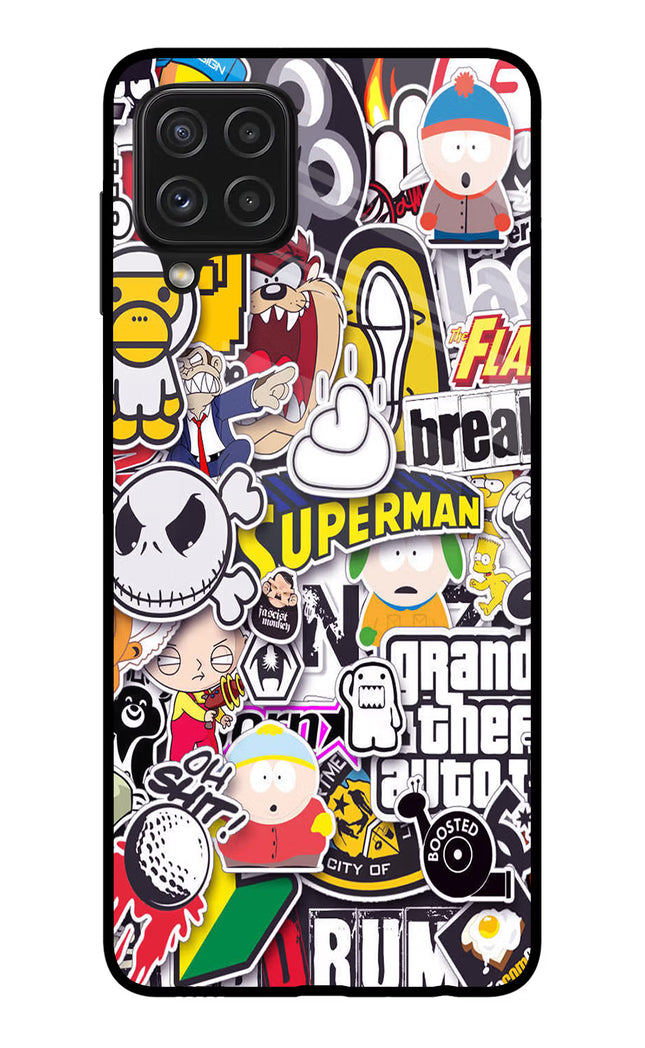 Sticker Bomb Samsung A22 4G Glass Case