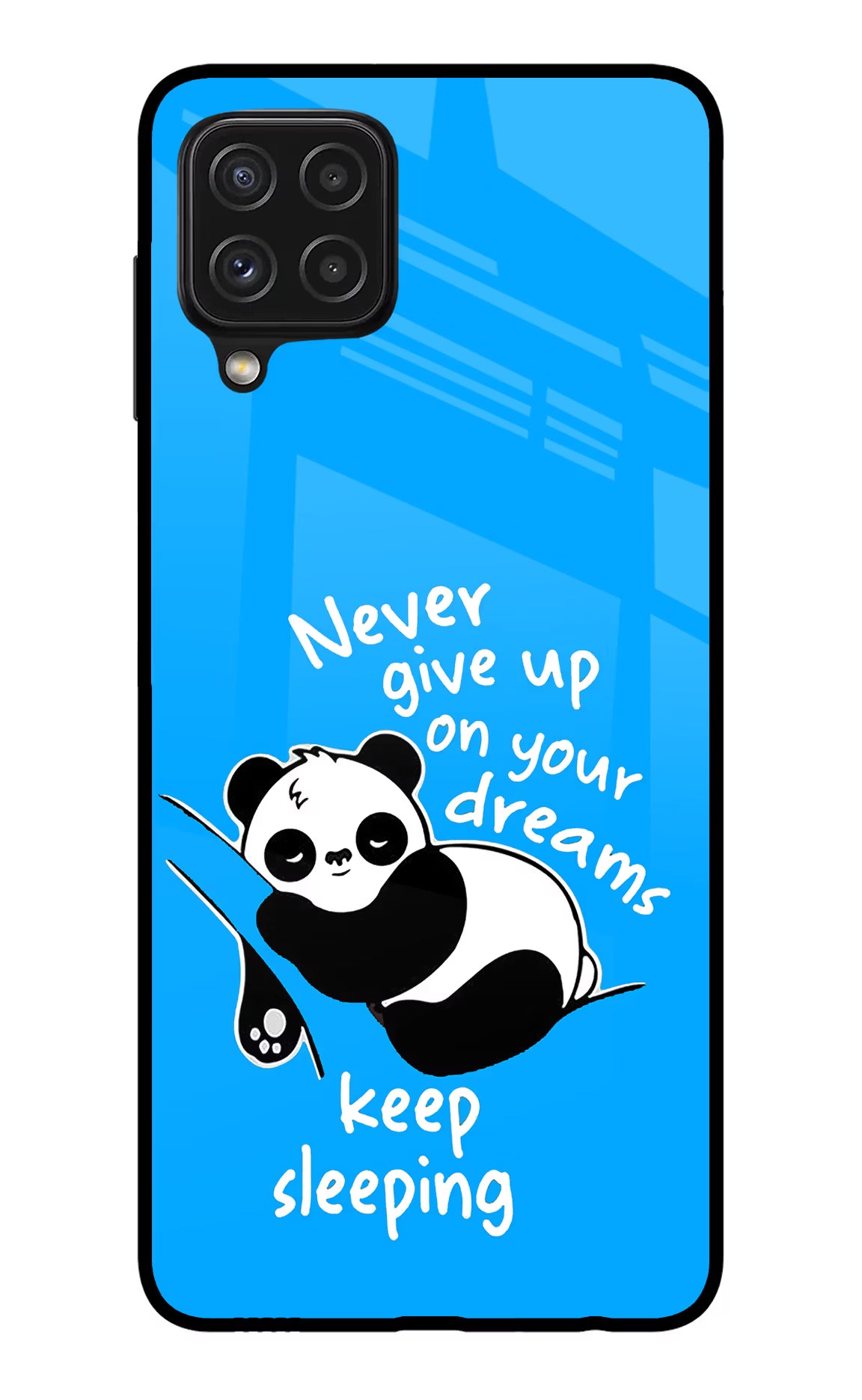 Keep Sleeping Samsung A22 4G Glass Case Back Cover by Casekaro