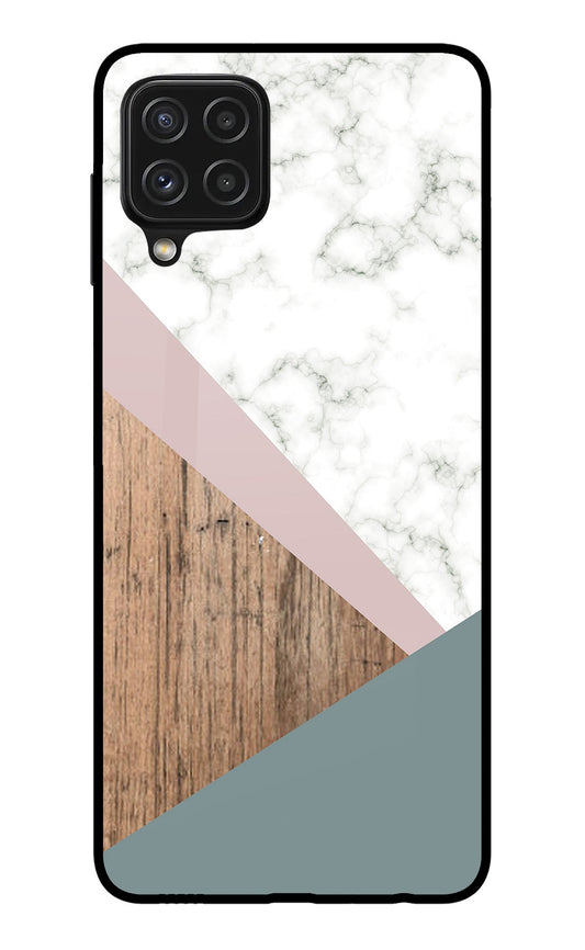 Marble wood Abstract Samsung A22 4G Glass Case