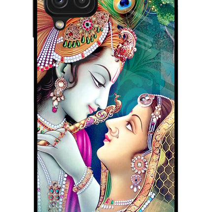 Lord Radha Krishna Samsung A22 4G Glass Case Back Cover by Casekaro