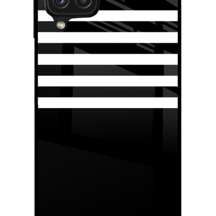 Black and White Print Samsung A22 4G Glass Case