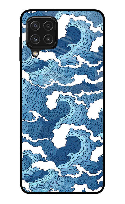 Blue Waves Samsung A22 4G Glass Case