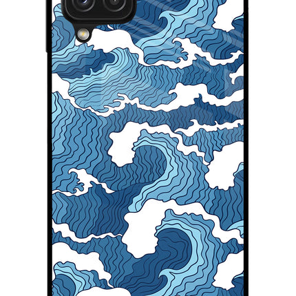 Blue Waves Samsung A22 4G Glass Case