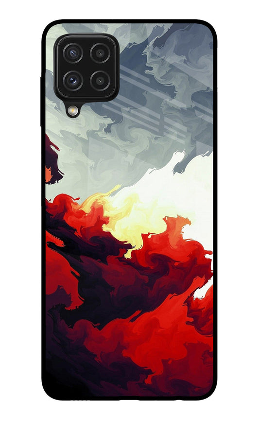 Fire Cloud Samsung A22 4G Glass Case