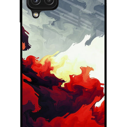 Fire Cloud Samsung A22 4G Glass Case