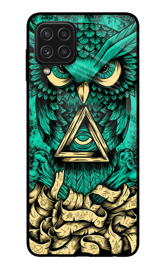 Green Owl Samsung A22 4G Glass Case