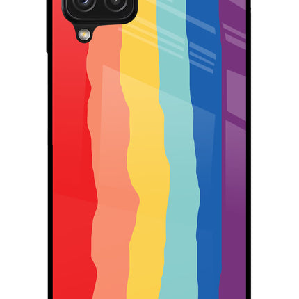 Rainbow Samsung A22 4G Glass Case Back Cover by Casekaro