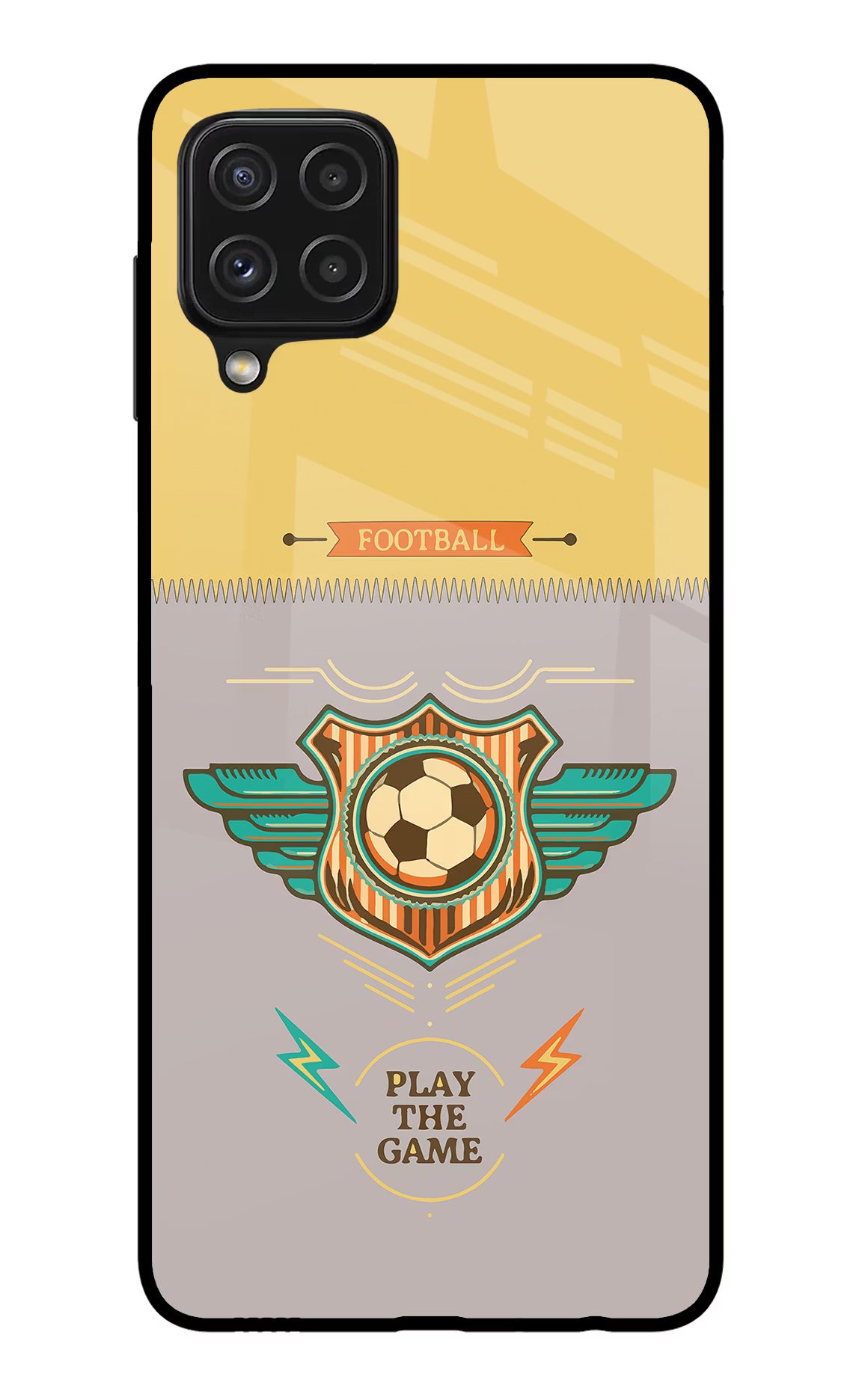 Football Samsung A22 4G Glass Case Back Cover by Casekaro
