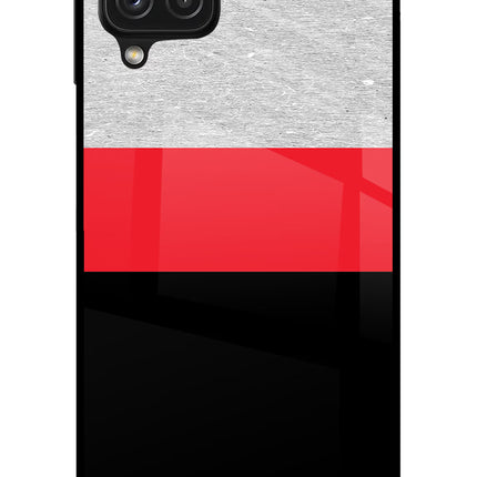Tri Color Pattern Samsung A22 4G Glass Case Back Cover by Casekaro