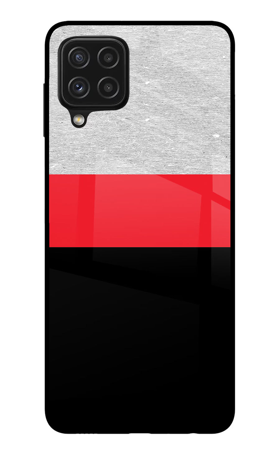 Tri Color Pattern Samsung A22 4G Back Cover, Glass case