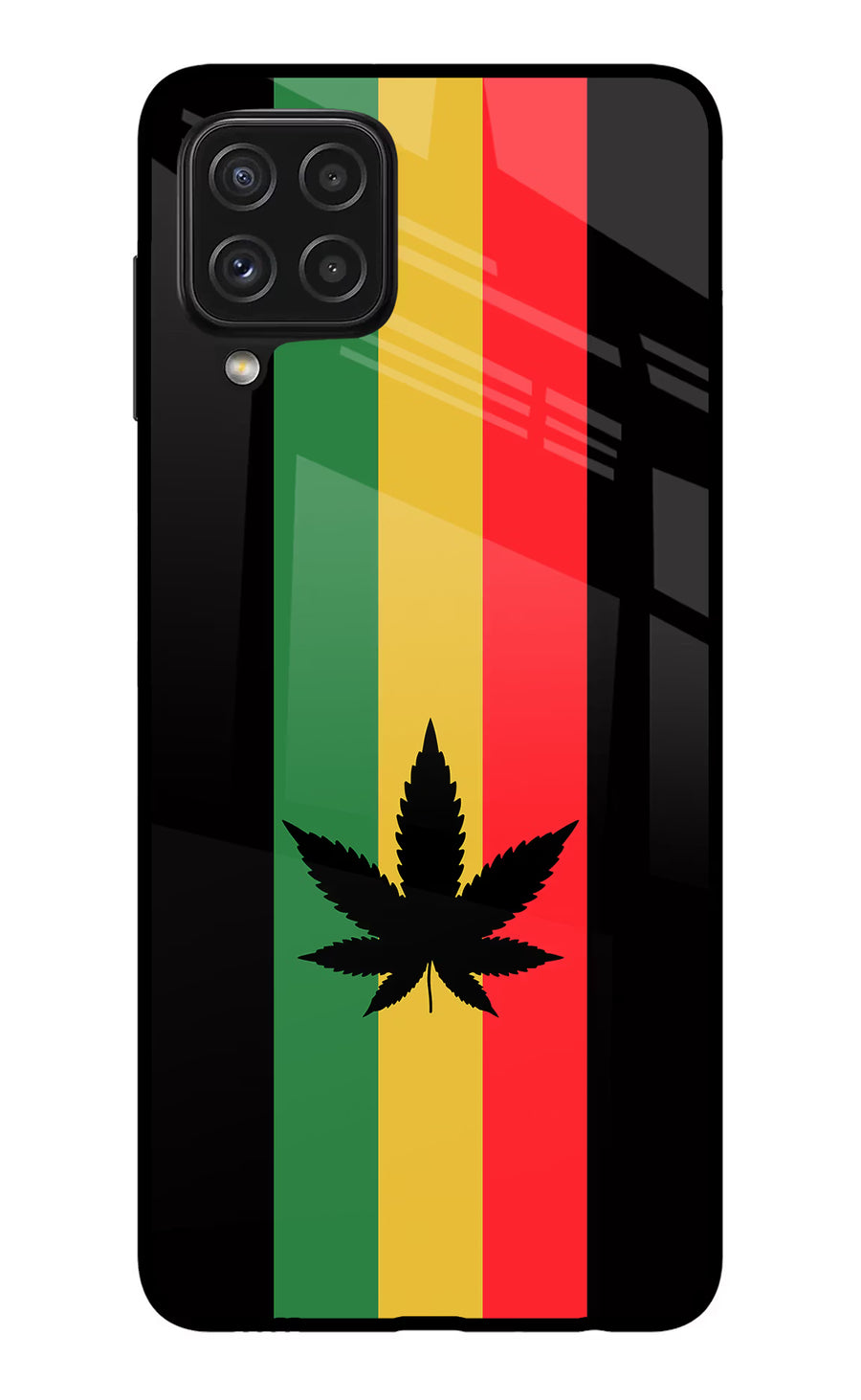 Weed Flag Samsung A22 4G Back Cover, Glass case
