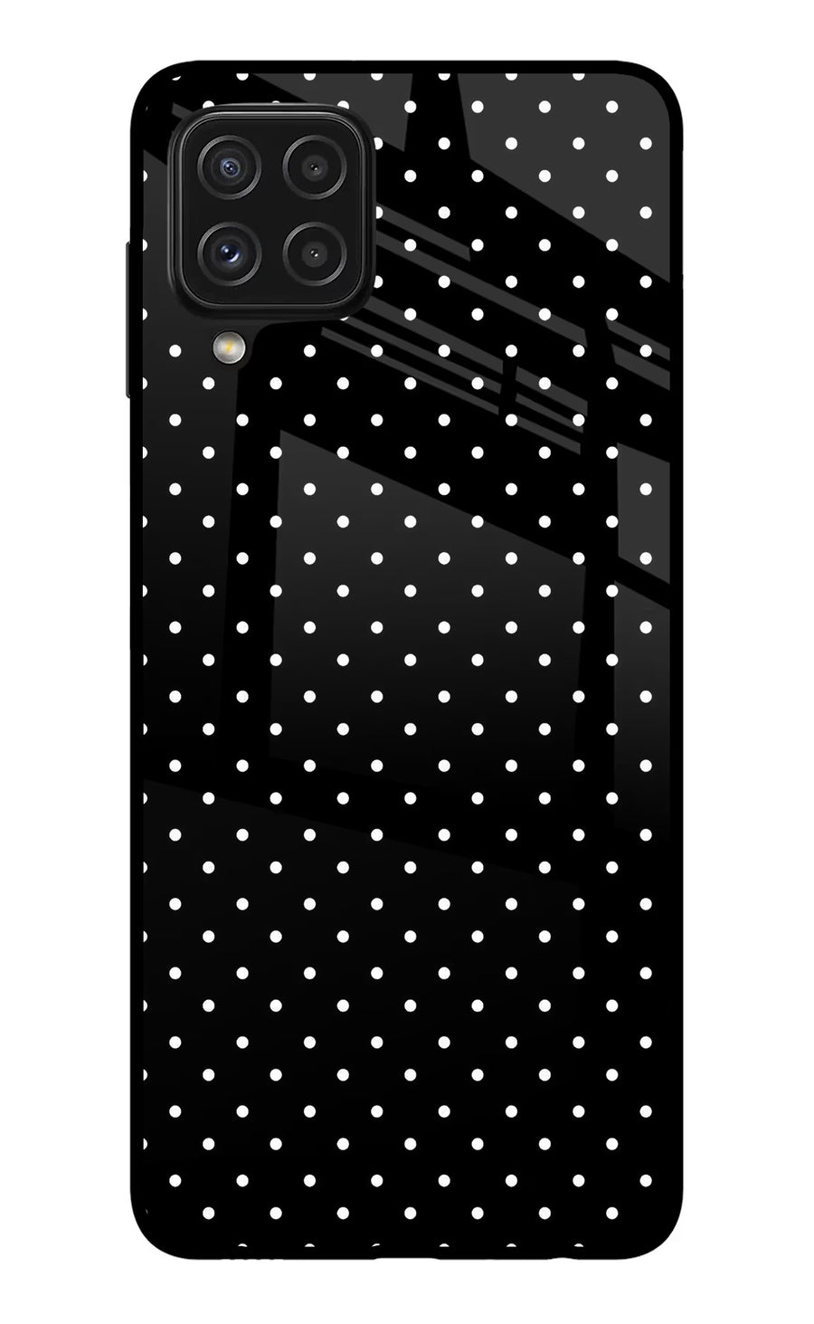 White Dots Samsung A22 4G Back Cover, Glass case