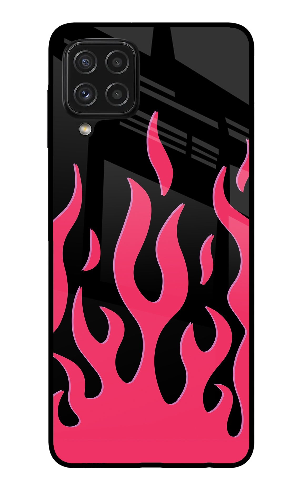 Fire Flames Samsung A22 4G Glass Case