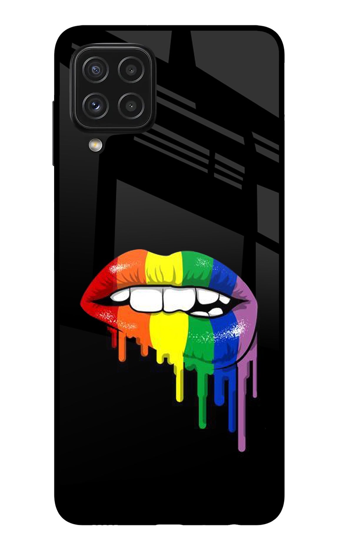 Lips Biting Samsung A22 4G Glass Case