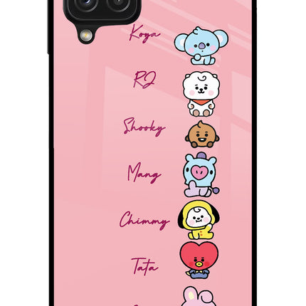BTS names Samsung A22 4G Glass Case Back Cover by Casekaro