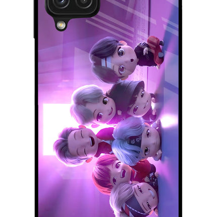 BTS Chibi Samsung A22 4G Glass Case