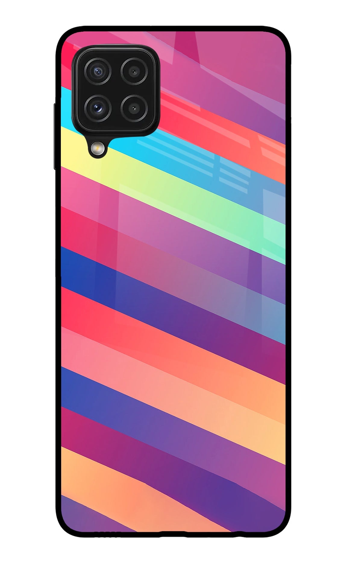 Stripes color Samsung A22 4G Glass Case