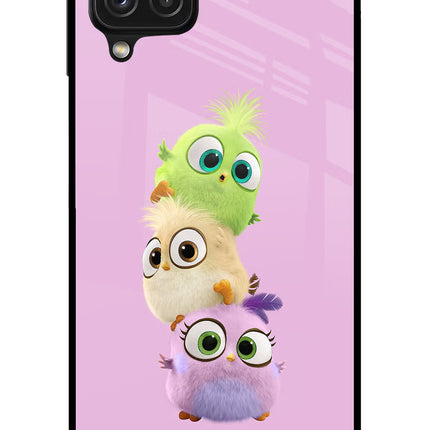 Cute Little Birds Samsung A22 4G Glass Case