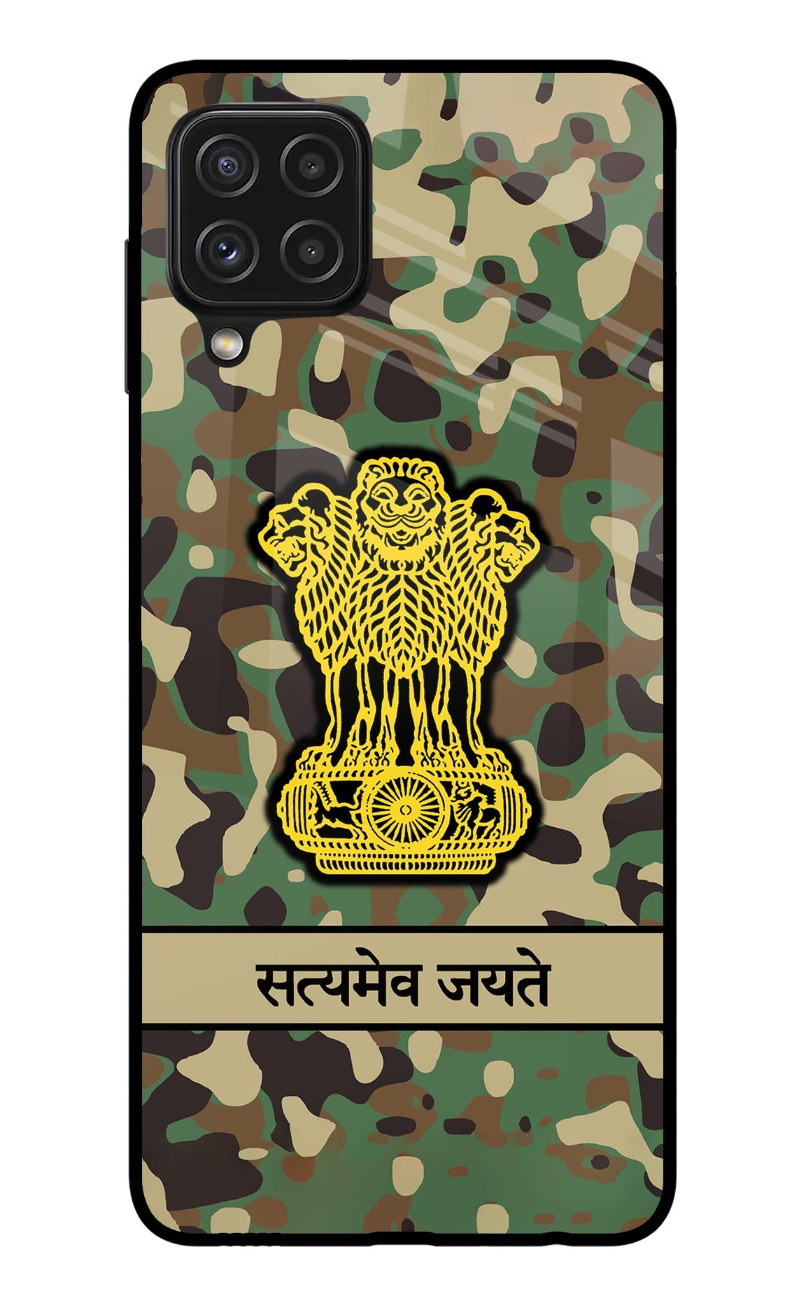 Satyamev Jayate Army Samsung A22 4G Glass Case