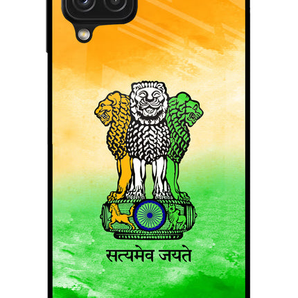 Satyamev Jayate Flag Samsung A22 4G Glass Case