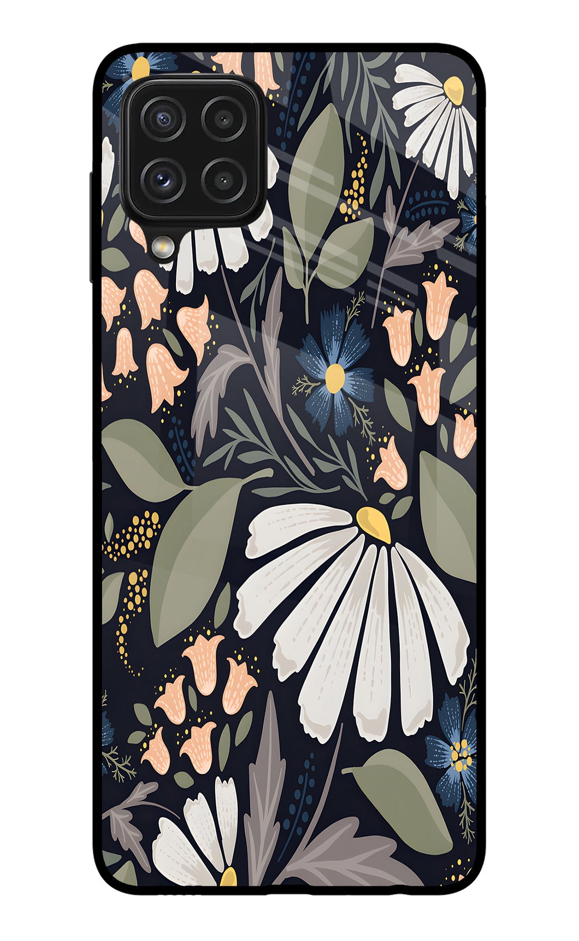 Flowers Art Samsung A22 4G Glass Case