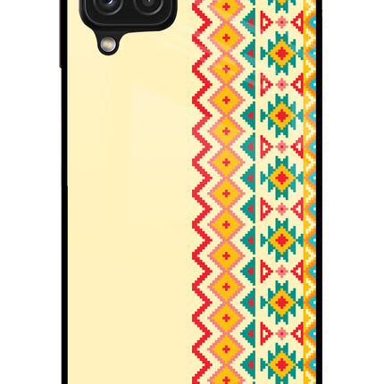Ethnic Seamless Samsung A22 4G Glass Case Back Cover by Casekaro