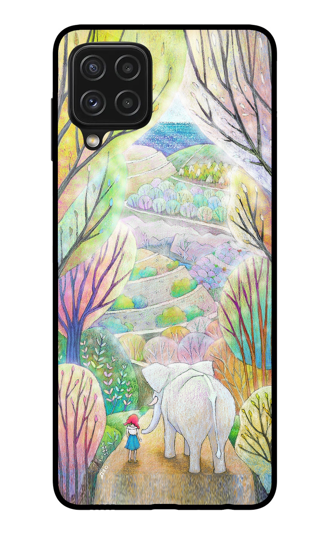 Nature Painting Samsung A22 4G Glass Case