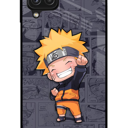Chota Naruto Samsung A22 4G Glass Case Back Cover by Casekaro